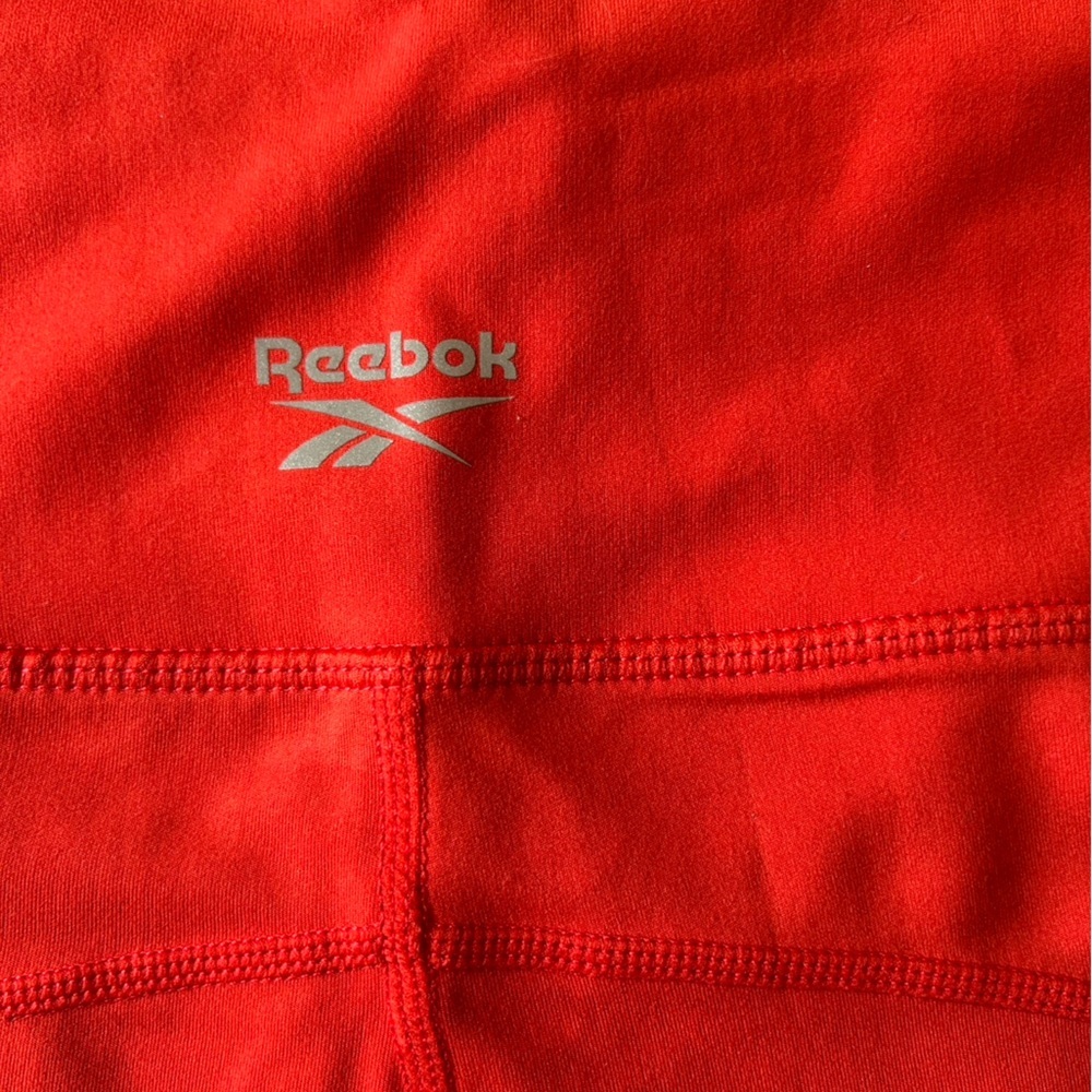 Reebok 7/8 red high rise leggings New With Tags Size L - Picture 2 of 10